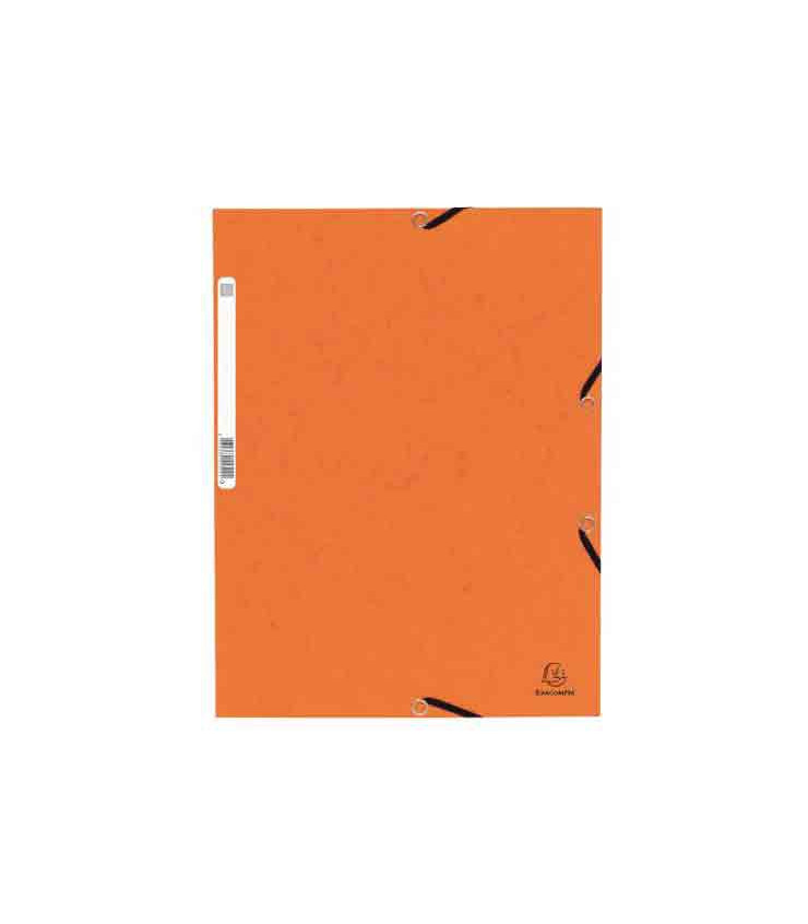 Chemise 3 rabat 24x32 carte lustrée Orange EXACOMPTA