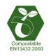 Assiette plate ronde écologique en fibres de canne à sucre 23cm par 50 certifiées OK COMPOST
