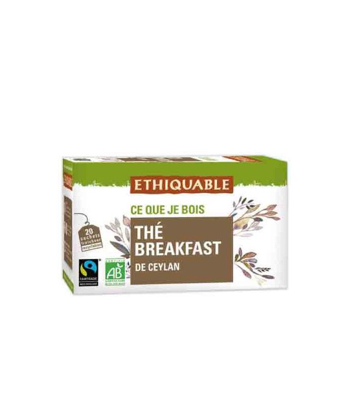 Boïte de 20 sachets de thé Breakfast Ceylan bio ETHIQUABLE