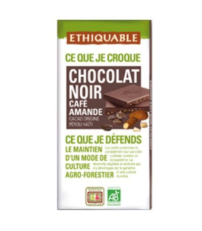 Chocolat noir bio Café Amande ETHIQUABLE