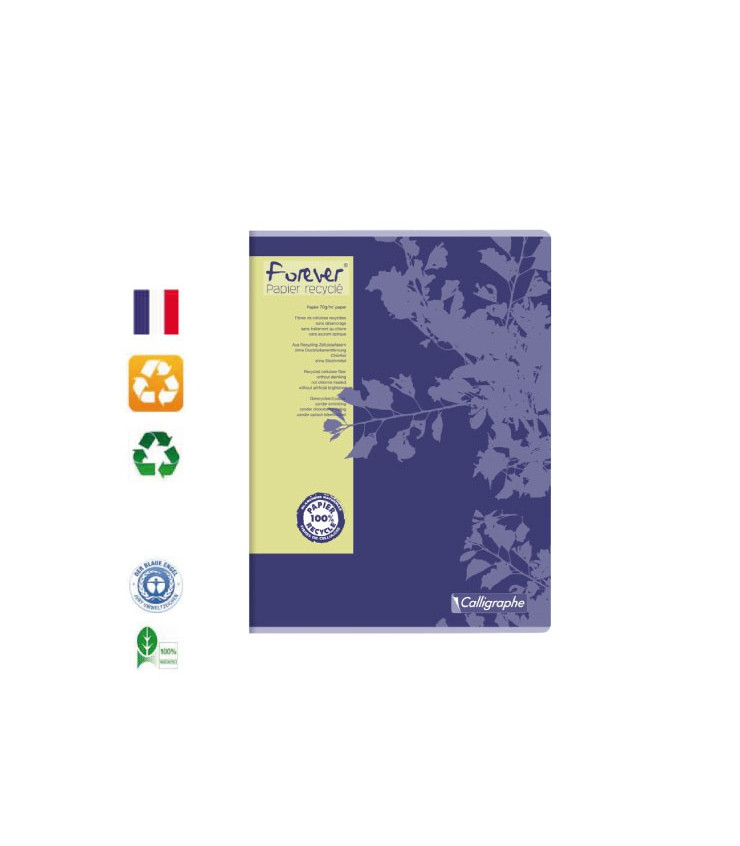 Cahier 24x32 recyclé piqué seyes 96p Forever CLAIREFONTAINE