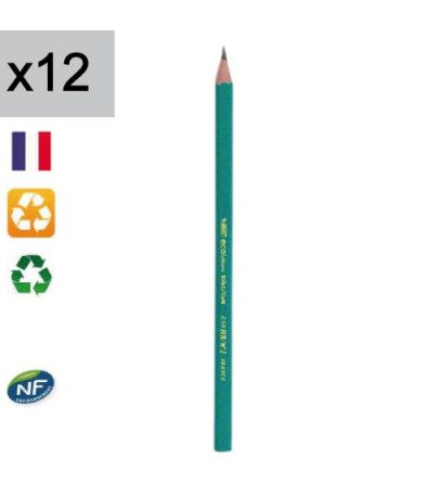 Lot de 12 crayons graphites 650 HB Ecolutions Evolution BIC