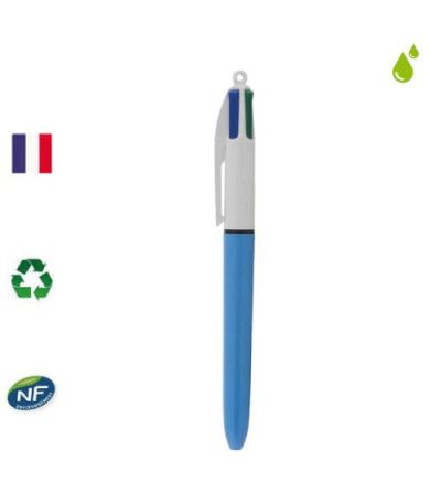 Stylo 4 couleurs pointe moyenne rechargeable BIC