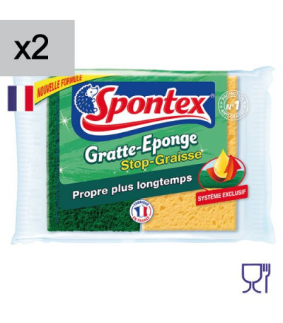 Gratte-éponge Stop Graisse x2 SPONTEX