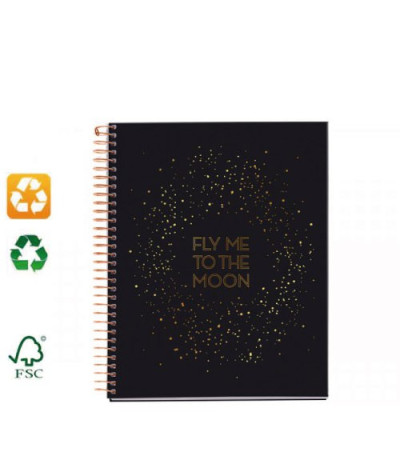 Carnet A5 recyclé Fly to the Moon MIQUELRIUS