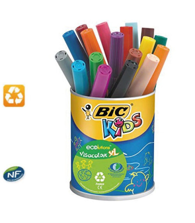 Pot de 18 feutres recyclés Visacolor XL Ecolutions BIC