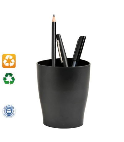 Pot à crayons ECOBLACK noir recyclé fabriqué en France par EXACOMPTA