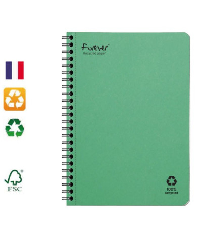Cahier spirales A4 120 pages 90g ligné Forever Premium CLAIREFONTAINE