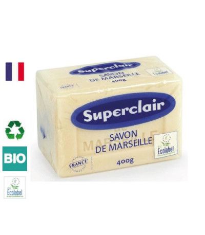 Savon de Marseille blanc en pain 400g SUPERCLAIR