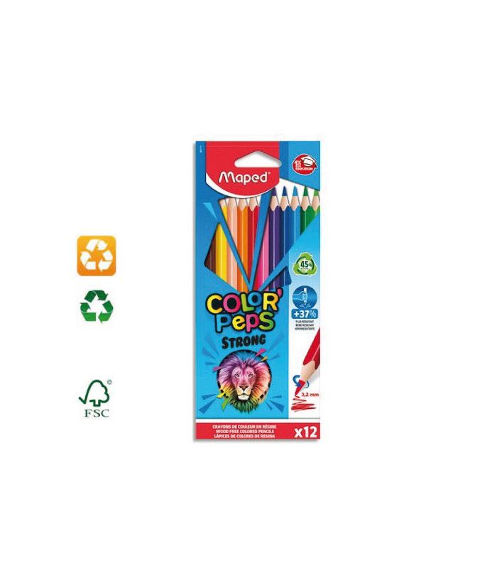 Crayons de couleur recyclés Color'Peps Strong MAPED